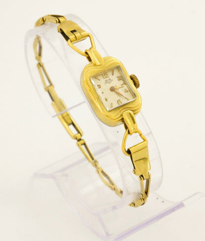 1950s Glashutte SA GUB gold-plated women's wristwatch - vintage East German mechanical caliber GUB 63 V collectible