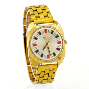 Vintage POLJOT 17 Jewels USSR Mechanical Watch Gold Plated Cal. 2609H USSR